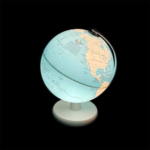 Globo Terráqueo Base Madera Blanca 