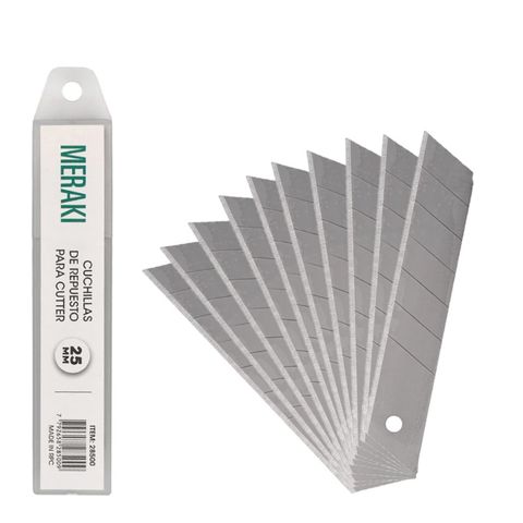 Trincheta Ancha Repuesto x10 Especial 25mm Meraki (28500)