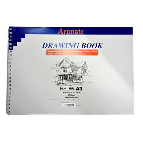 Block Artmate Boceto (100gr) (42x29,7cm) (HSD-W-A3) Drawing Book Espiral