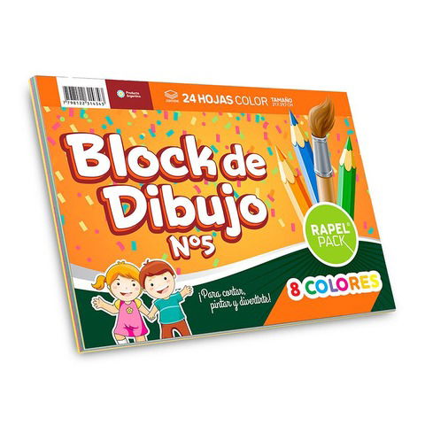 Block de Dibujo tipo nene Nº5 Rapel Pack x24Hj 