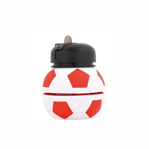 Botella Reutilizable Footy Silicona Pelota Rojo/Blanco 550ml