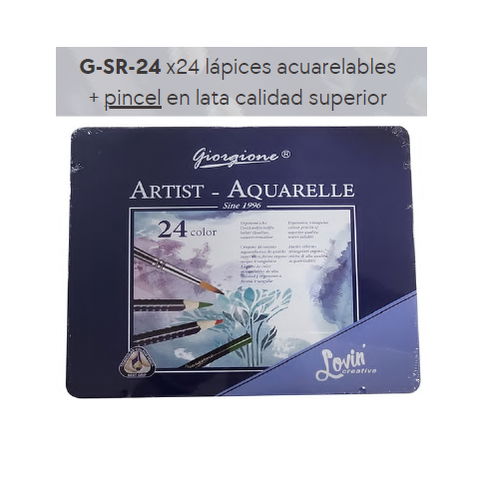 Lápiz Giorgione Lata Acuarelable x24 + Pincel (G-SR-24)