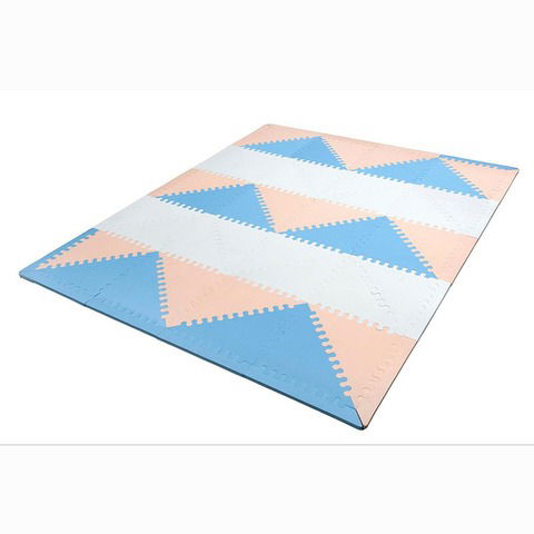 Goma Eva Pisos 32x32 x40 Piezas de 12mm Triangular con Bordes (93234) Azul-Gris-Marrón