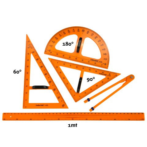 Útiles para Pizarra Set de Geometría Olami 5 Piezas Plásticas