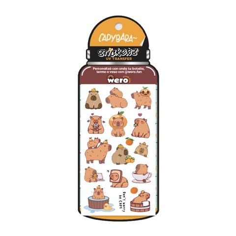 Stickers Wero UV Resistente al Agua P/Botellas-Etc x2 Planchas 