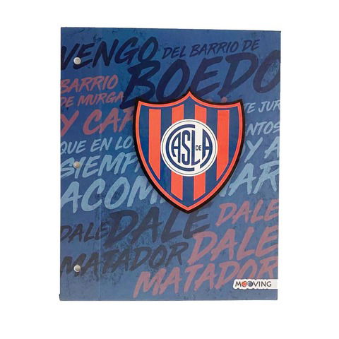 Carpeta N°3 dos tapas Mooving San Lorenzo Escudo Vengo de Boedo