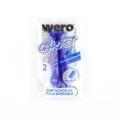 Cartucho para Pluma Borrable x2 Wero Ghost Azul (4247)