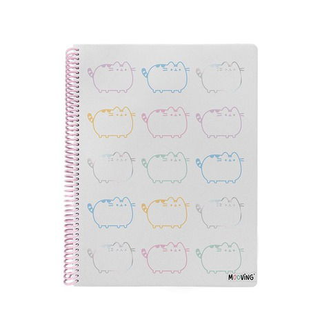 Cuaderno Universitario Mooving Pusheen T/Semi Rígida 80H. Cuadro 