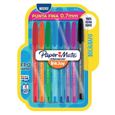 Lapicera Paper Mate KM Punta Fina (0.7mm) x8 (7730)