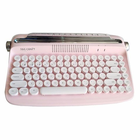 Teclado Ibi Craft  Vintage Bluetooth Pink (970001)