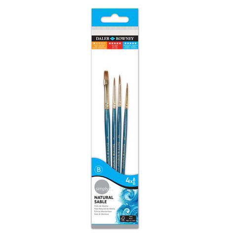 Pack de Pinceles Daler Rowney Simply x4 Natural Sable 