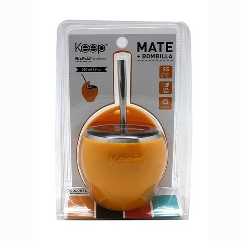 Mate Keep Acero Inoxidable Libre De Bpa C/Bombilla 230ml Amarillo