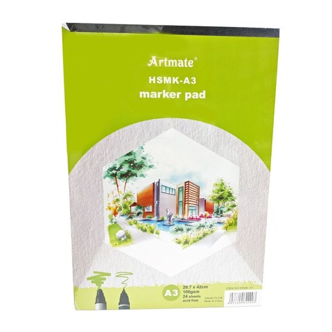 Block Artmate Marcador (100gr) A3 (HSMK-A3) 24H. Marker Pad Emblocado