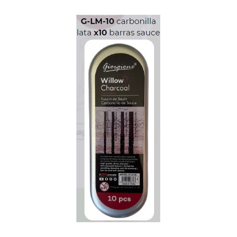 Carbonilla Giorgione Willow Charcoal x10 Barras Sauce Lata (G-LM-10)