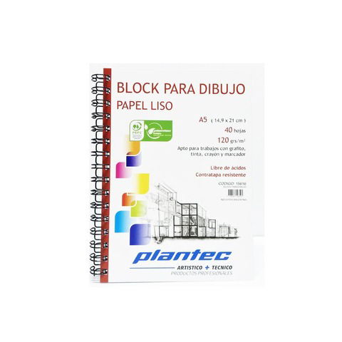 Block Plantec A5 Liso 120gr 40h Espiral Lateral (15616)