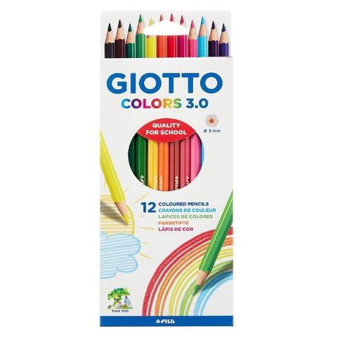 Lápiz Giotto Colors 3.0 Cartón 12 Colores