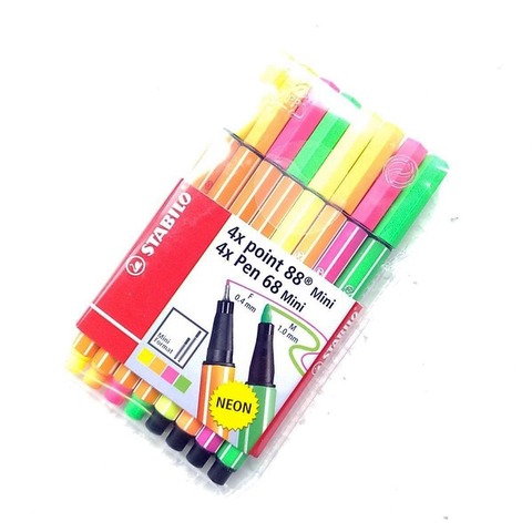 Microfibra Stabilo Point 88 Mini x4 +Pen 68 x4