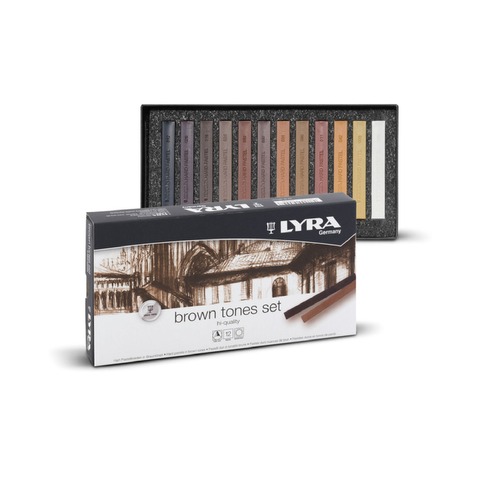 Pastel a la Tiza Lyra x12 Tonos Marrones 