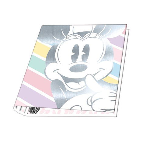 Carpeta Nº3 3x40 Mooving Minnie Mouse Lineas Pasteles y Plata