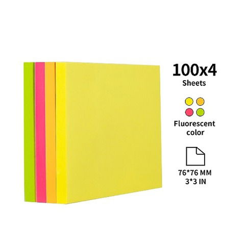 Notas Adhesivas Deli 76x 76mm 400hojas Fluo (EA03003)