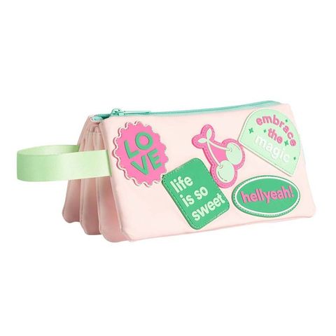 Cartuchera Mooving Tela Cuadruple Pink 