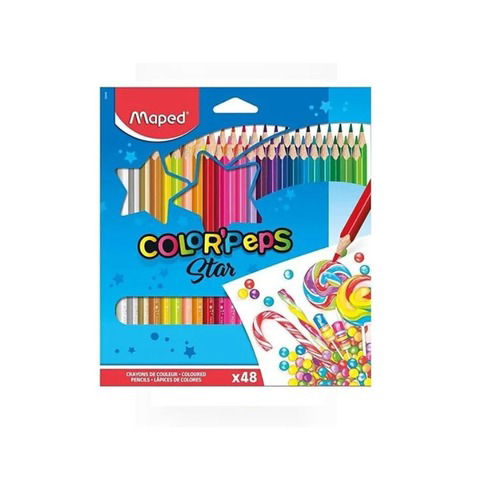 Lápiz Maped Colorpeps Star x48 Largos