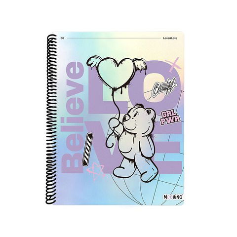 Cuaderno Universitario Mooving GRL PWR T/Semi Rigida Rayado 80H 