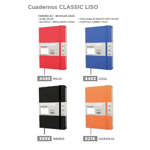 Cuaderno Chico Talbot 14x21 T/D C/Elástico Lisas 