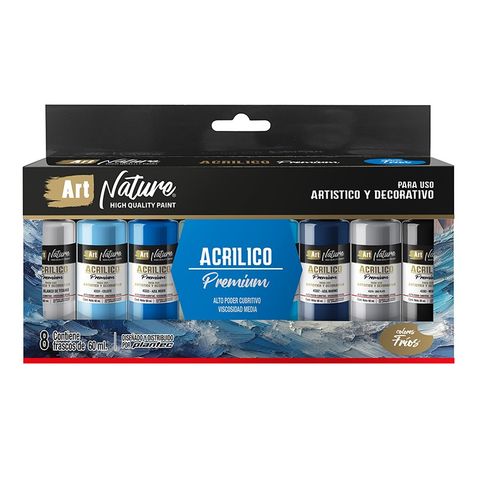Acrilico Art Nature Premium Pote  60ml Set x8 