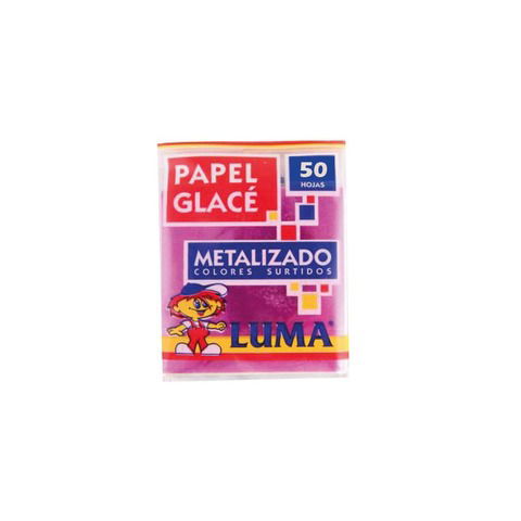 Papel Glace Metalizado 10x10cm  50 hojas