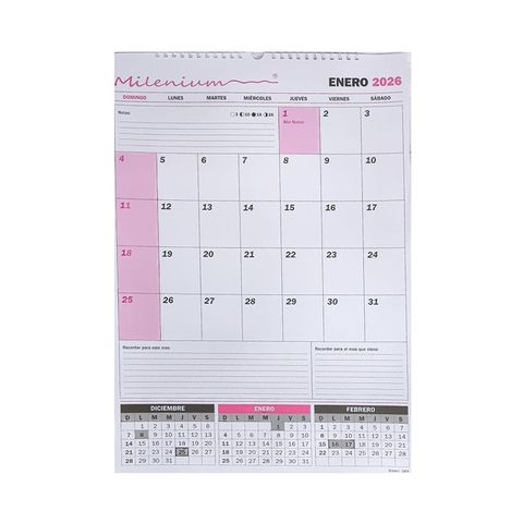 Calendario 2026 Milenium Esp. 46,5 x 64,5 cm (Doble A3) (CAL04)