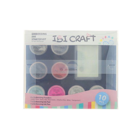 Embossing Set Marcador + Almohadilla + 8 Frascos de Polvo