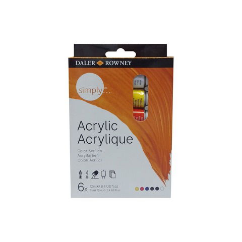 Acrilico Set Daler Rowney x 6 Pomos (12ml) Simply