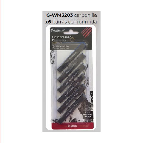 Carbonilla Giorgione Willow Charcoal x6 Barras Comprimidas (G-WM-3203)