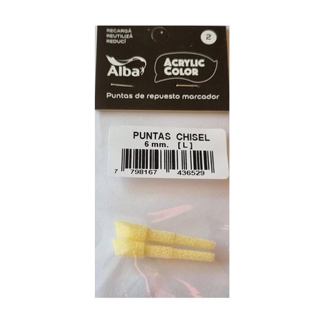 Repuesto Punta Alba Acrylic Marcador Chato (Chisel) 6mm 