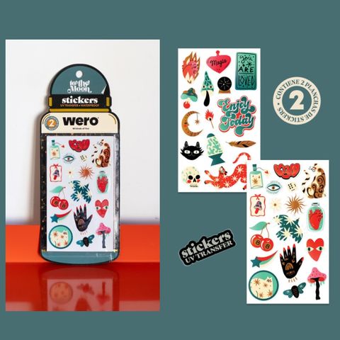 Stickers Wero UV Resistente al Agua P/Botellas-Etc x2 Planchas 