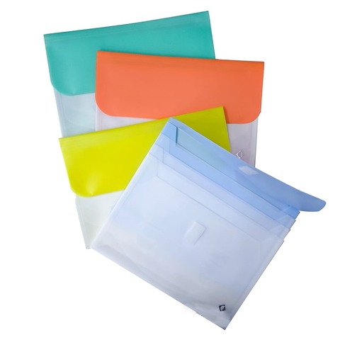 Sobre Plastico A4 C/Abrojo C/Fuelle 4 Div. (9011/YM409-13A4)