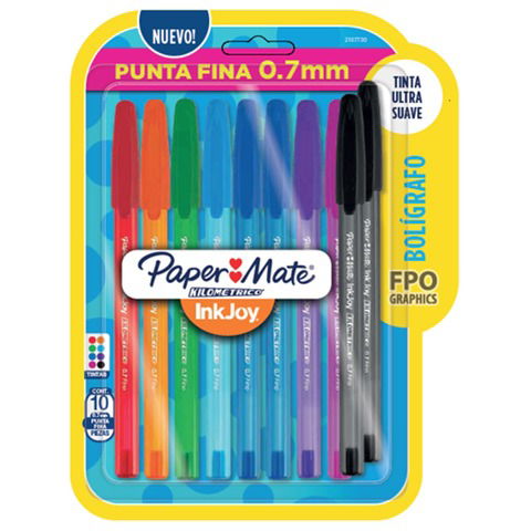 Lapicera Paper Mate KM Punta Fina (0.7mm) X10