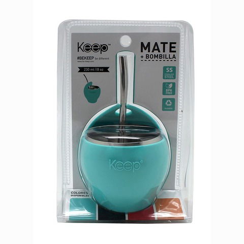 Mate Keep Acero Inoxidable Libre De Bpa C/Bombilla 230ml Turquesa