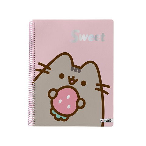 Cuaderno Universitario Mooving Pusheen T/Semi Rígida 80H. Cuadro 