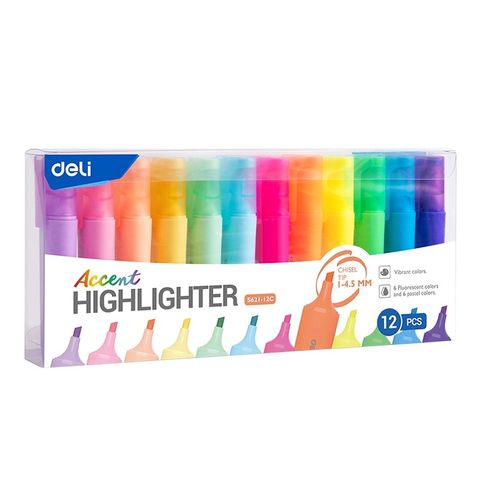 Resaltador Deli Accent Highlighter Blister x12 (S621-12C)