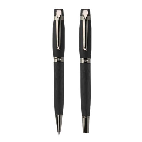 Lapicera/Boligrafo Bruh Friburgo Juego x2 (C/Caja) Negra (EFI508)