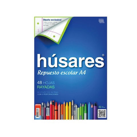  Repuesto A4 Husares  x48Hojas  - 90Grs. 