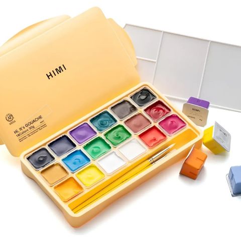 Tempera Himi Gouache x18 de 30Grs + 3 Pinceles (TST149)