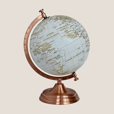 Globo Terráqueo Base Metal Dorada Politico 20cm (Gold)