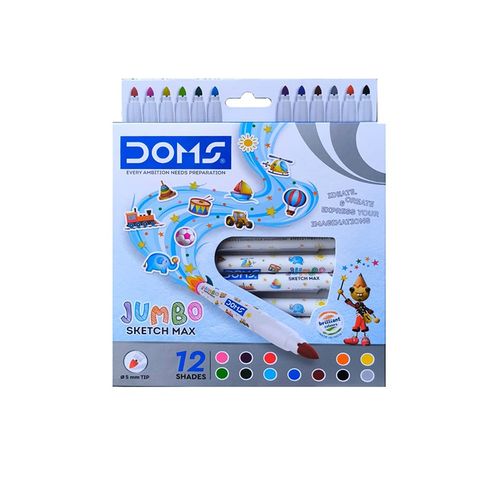 Marcador Doms Jumbo x12 Colores (Cuerpo decorado) (80775)