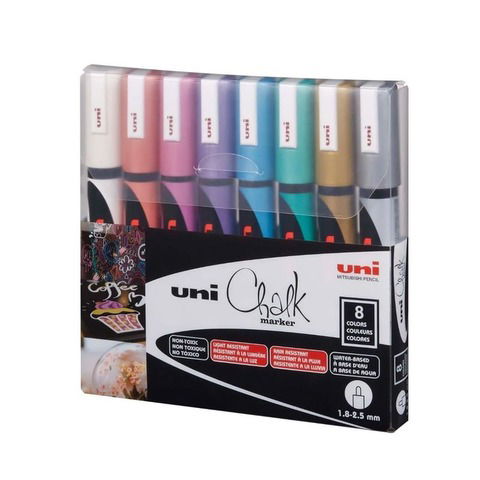 Marcador Uni Chalk PWE-5M X8 Metalizados