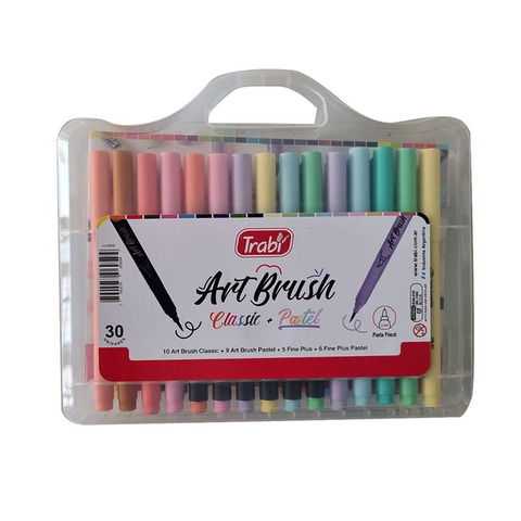 Marcador Trabi Art Brush Classic + Pastel Pincel Valija x30 