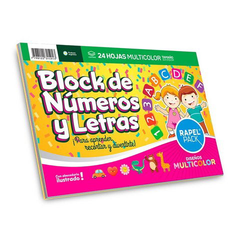 Block de Dibujo tipo nene Nº5 Rapel Pack x24Hj Fantasía 