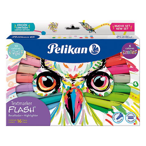 Resaltador Pelikan Flash Combinado Buho x16 (4236)